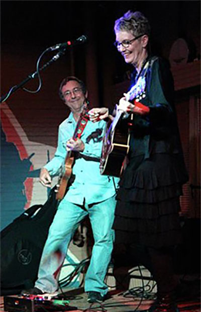 with Eliza Gilkyson at The Blue Door photo by Rusty Muns